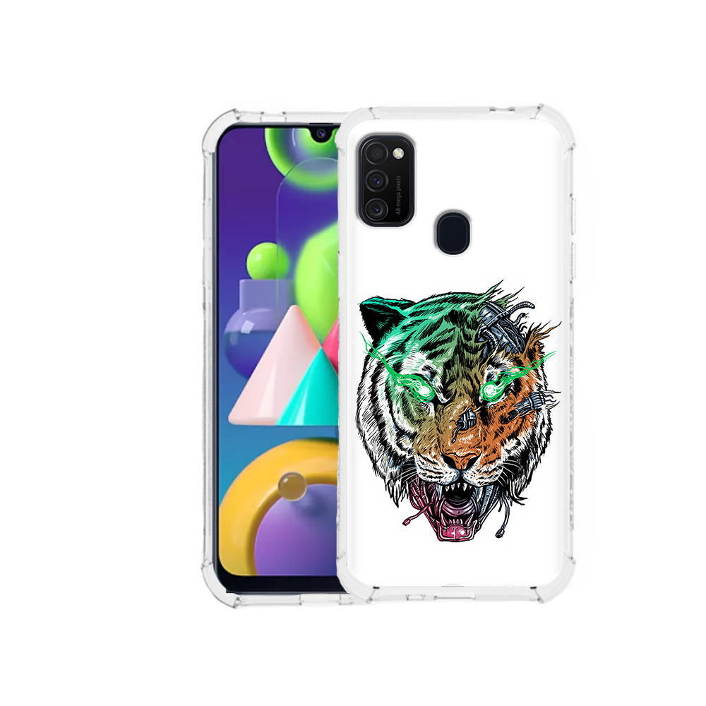 

Чехол MyPads Tocco для Samsung Galaxy M21 робо-тигр (PT147110.591.584), Прозрачный, Tocco