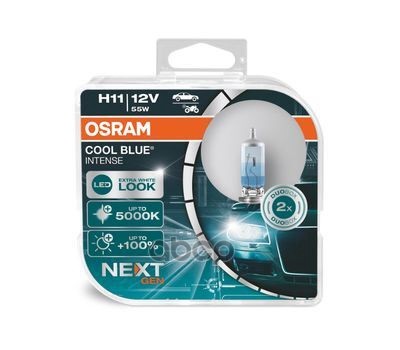 

Лампа 12V H11 55W PGJ19-2 5000K OSRAM COOL BLUE INTENSE 2 шт. DUOBOX 64211CBN-HCB OSRAM 64