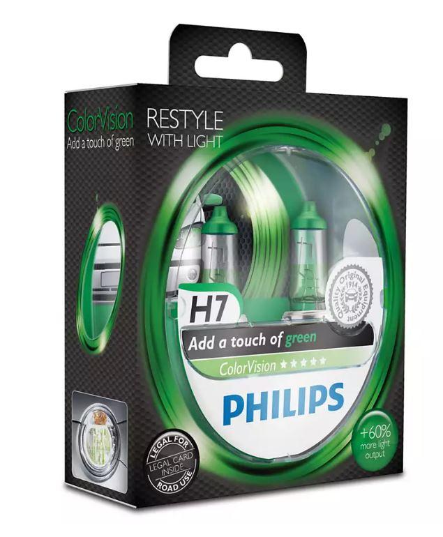 

Лампа H7 Colorvision 12v (55w) Зеленый [ К-Кт 2 Шт ] Цена За К-Кт Philips арт. 12972CVPGS2