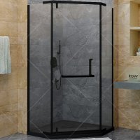 

Душевой уголок RGW Hotel HO-081-B 100х100 350608100-24 профиль Черный стекло матовое-сатин