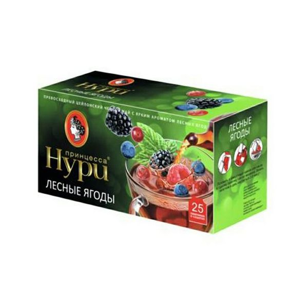 

Чай черный Принцесса Нури с ароматом лесных ягод в пакетиках 1,5 г х 25 шт