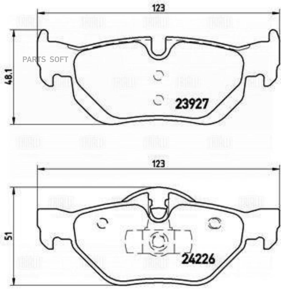 

Колодки Тормозные Bmw E81/E87/E90/E91/E84 X1 Задние С Датч. Trialli арт. PF4142