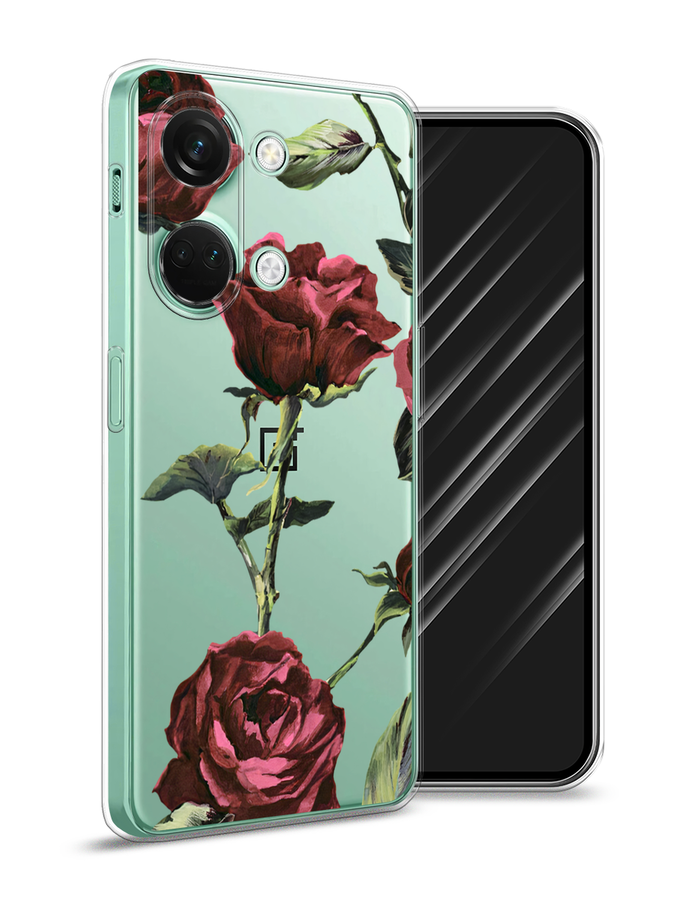 

Чехол Awog на OnePlus Nord 3 "Бордовые розы фон", Бордовый, 154050-8