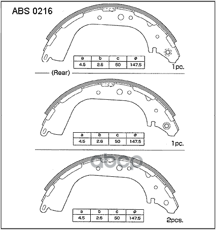

Тормозные колодки ALLIED NIPPON задние барабанные ABS 0216