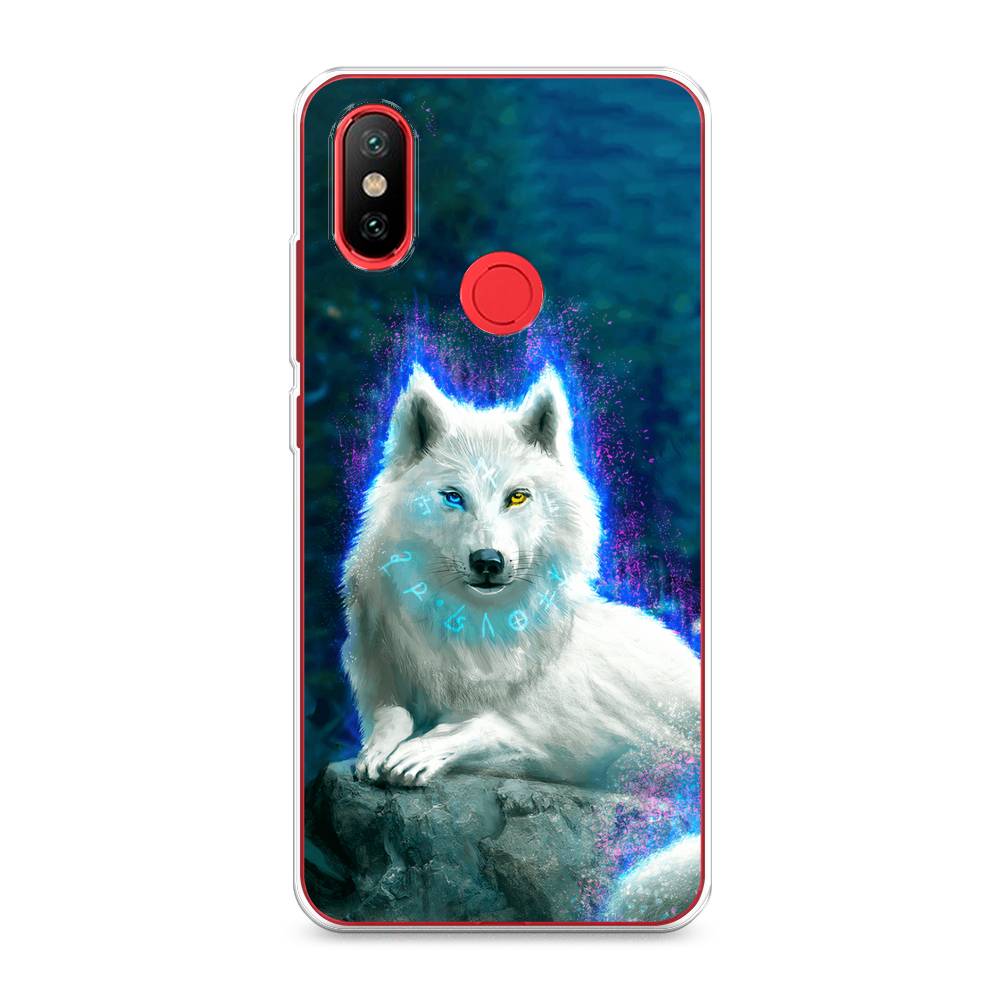 

Чехол Awog на Xiaomi Mi A2 / Сяоми Ми А2 "Белоснежный волк", Белый;зеленый;фиолетовый