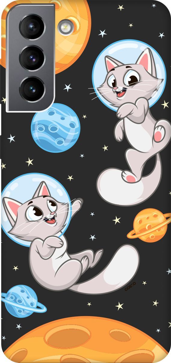 

Матовый чехол на Samsung Galaxy S21 FE 5G с принтом "CosmoCats" черный, Черный;серый, 3932