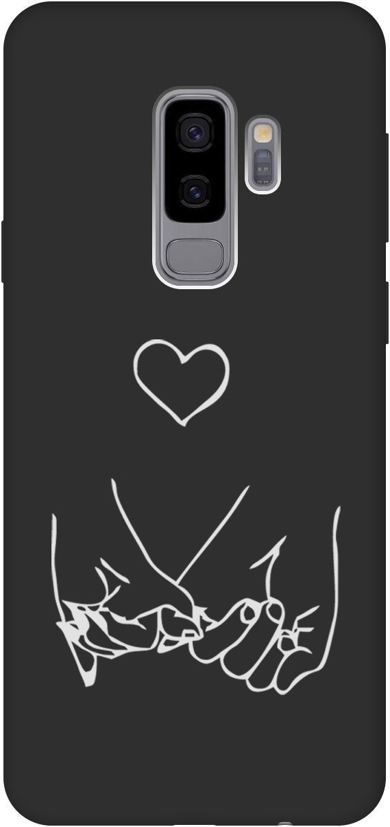

Матовый чехол на Samsung Galaxy S9+ с принтом "Lovers Hands W" черный, Черный;белый, 8452