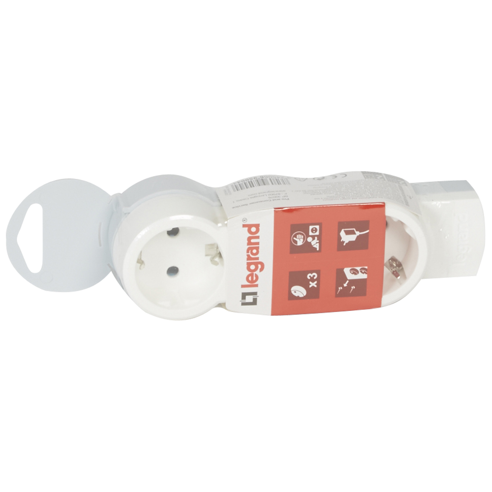 

Legrand Колодка разборная Legrand Стандарт, 3 розетки, с заземлением. Белая, Белый