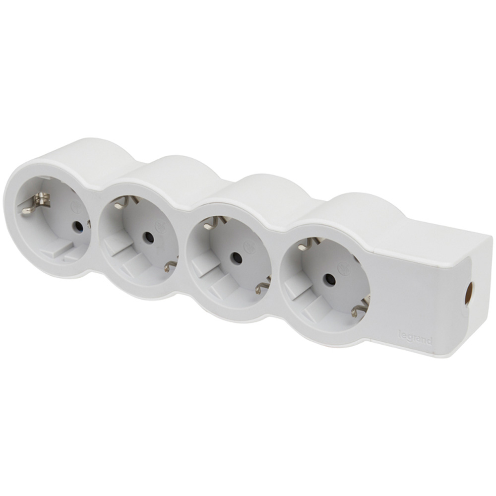 

Legrand Колодка разборная Legrand Revolution Стандарт, 4 розетки, с заземлением. Бело-се