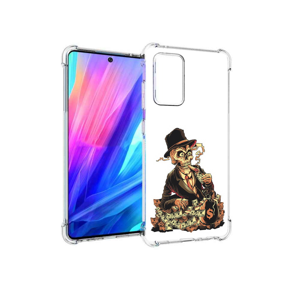 

Чехол MyPads Tocco для Samsung Galaxy A52 нарисованный череп с сигаретой, Прозрачный, Tocco