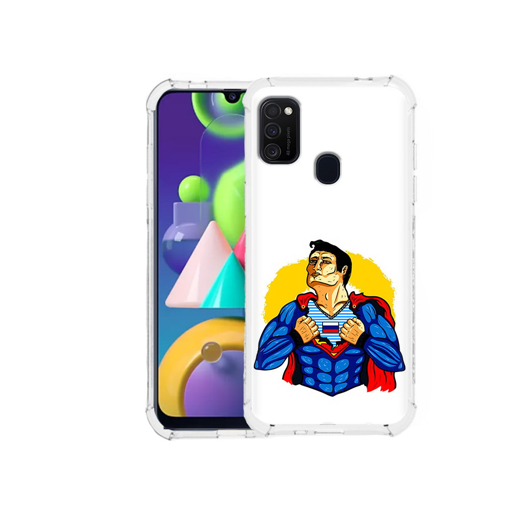 

Чехол MyPads Tocco для Samsung Galaxy M21 русский супермен (PT147110.591.591), Прозрачный, Tocco