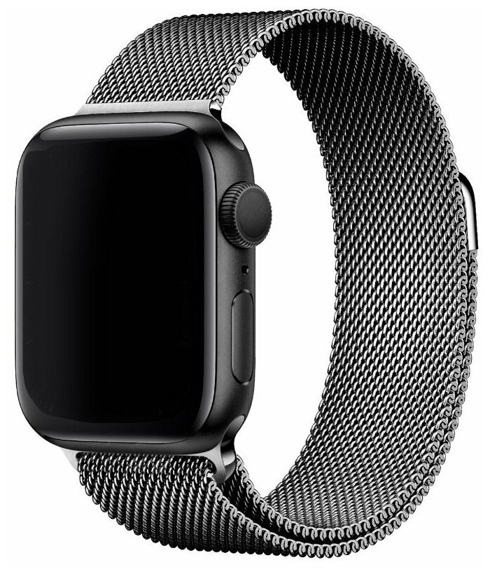 фото Стальной ремешок qvatra для смарт-часов apple watch 38-40 мм черный
