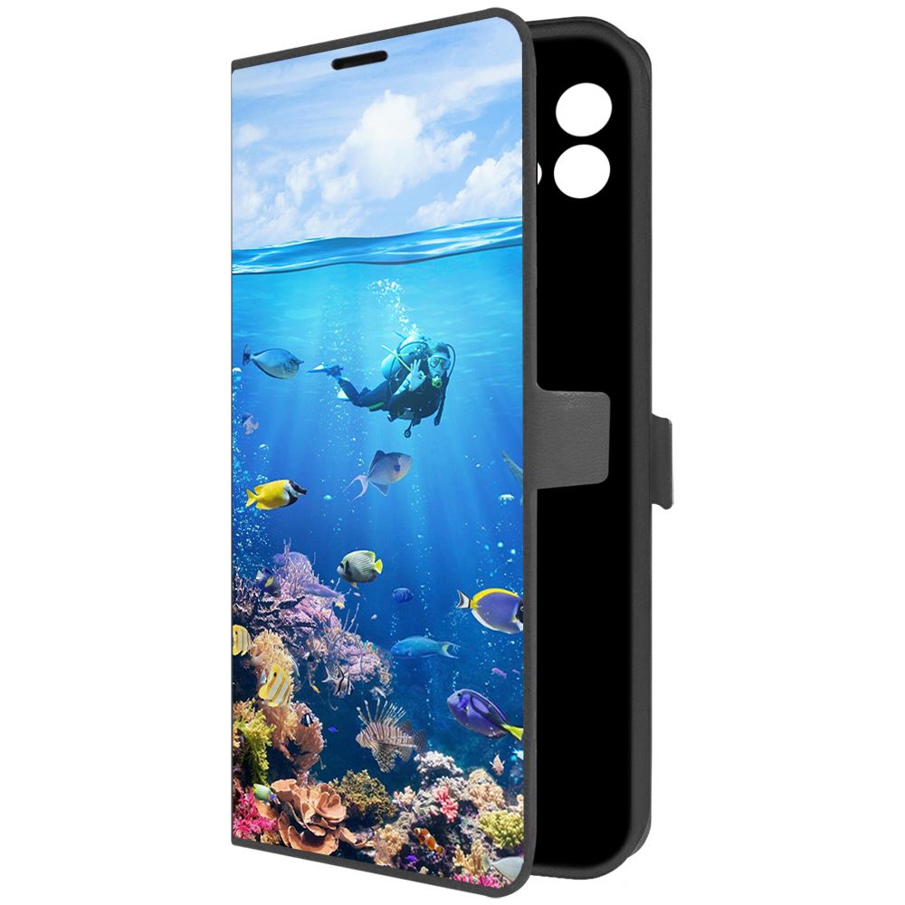

Чехол-книжка Krutoff Eco Book для Realme Narzo 50i Австралия, Большой Барьерный Риф, Черный