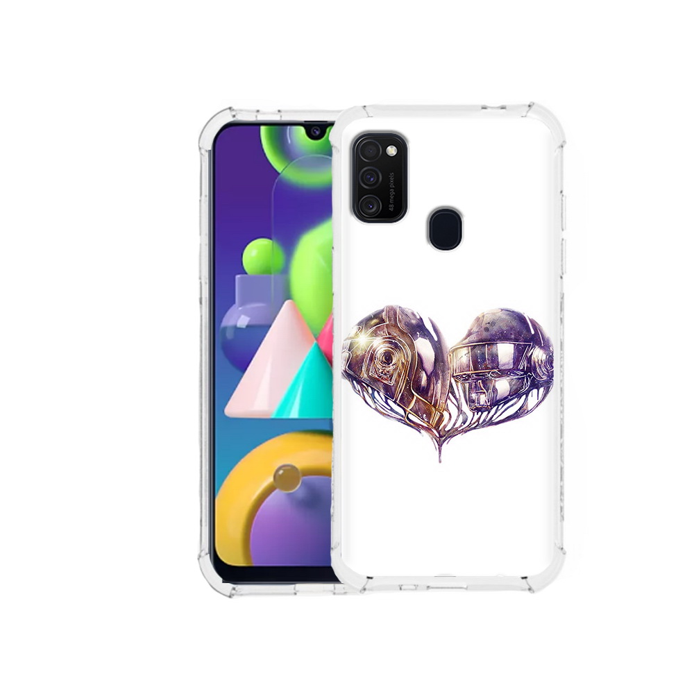 

Чехол MyPads Tocco для Samsung Galaxy M21 сердце абстракция (PT147110.591.596), Прозрачный, Tocco