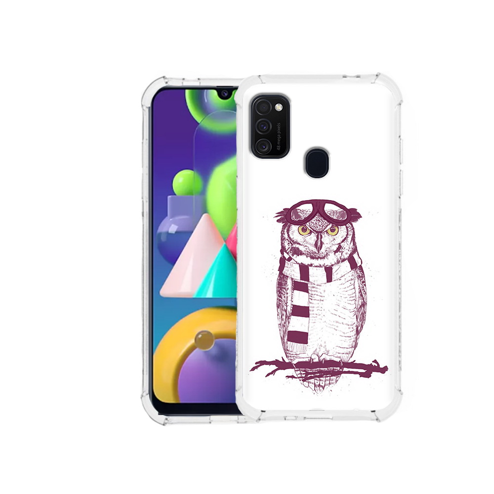 

Чехол MyPads Tocco для Samsung Galaxy M21 сова-летчик (PT147110.591.612), Прозрачный, Tocco