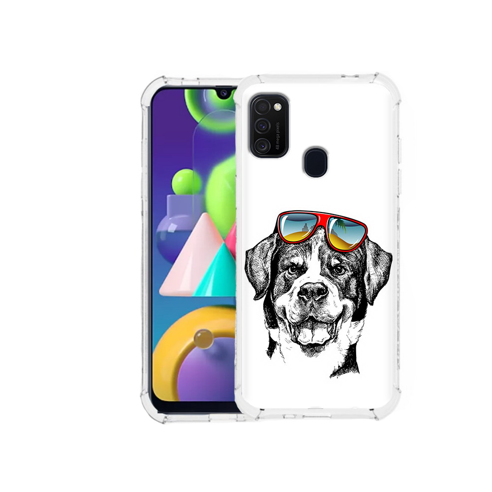 

Чехол MyPads Tocco для Samsung Galaxy M21 счастливая собака (PT147110.591.631), Прозрачный, Tocco