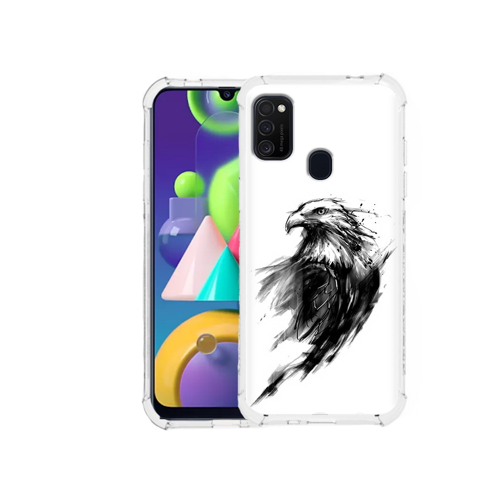 

Чехол MyPads Tocco для Samsung Galaxy M21 чб птица (PT147110.591.670), Прозрачный, Tocco