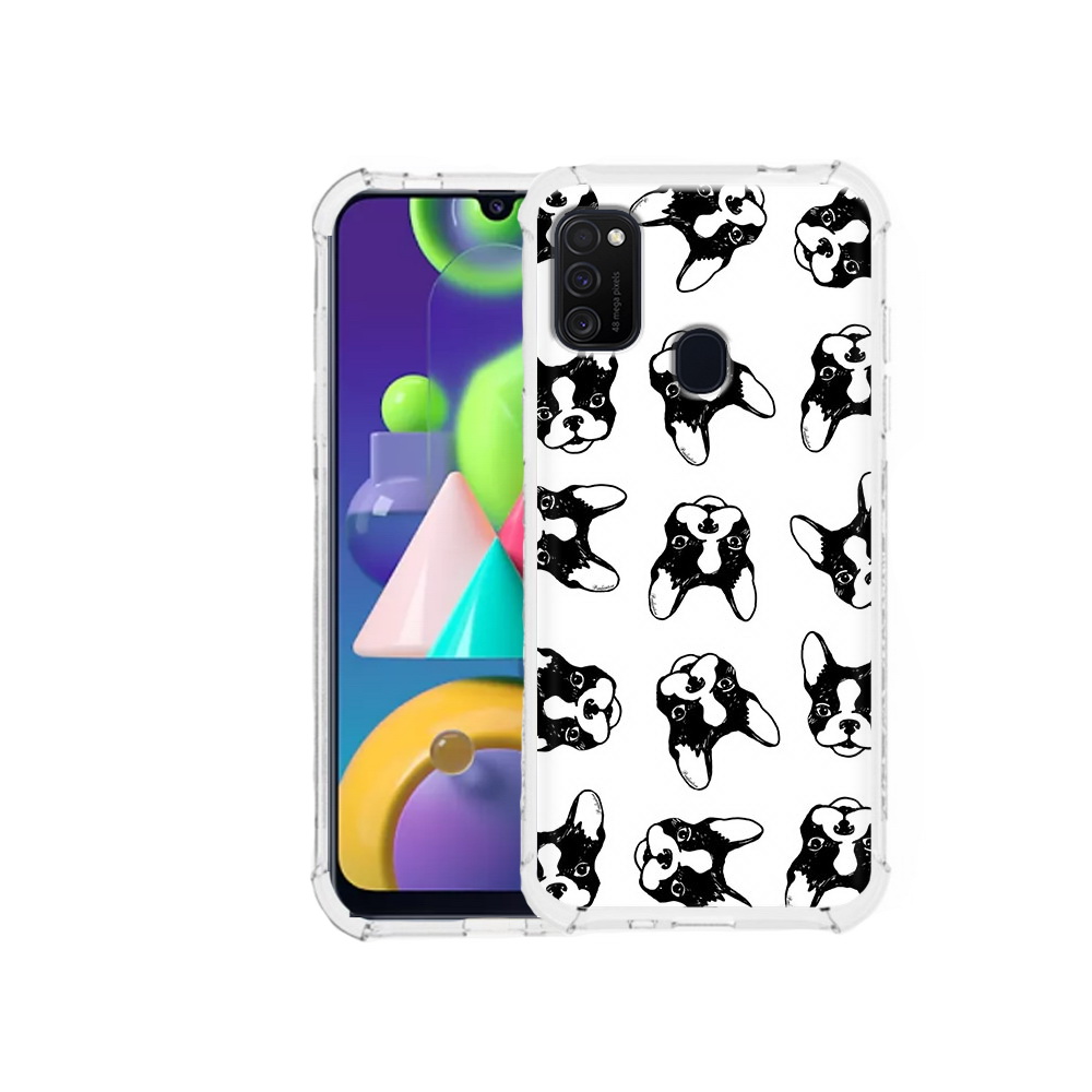 

Чехол MyPads Tocco для Samsung Galaxy M21 черно белые собачки (PT147110.591.683), Прозрачный, Tocco