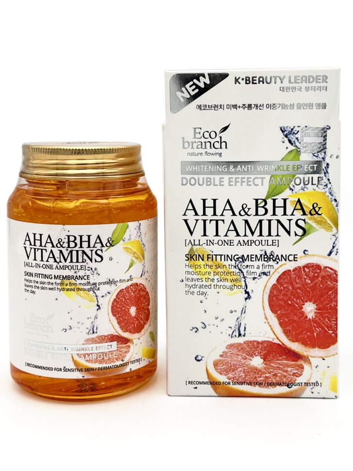 Сыворотка для лица с кислотами Eco Branch AHA  Vitamins All in One Ampoule 250 мл