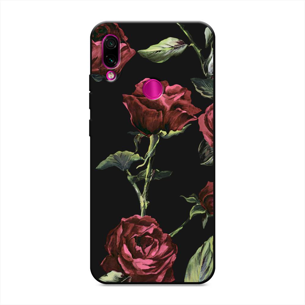 

Чехол Awog на Xiaomi Redmi Note 7 / Сяоми Редми Нот 7 "Бордовые розы фон", Красный