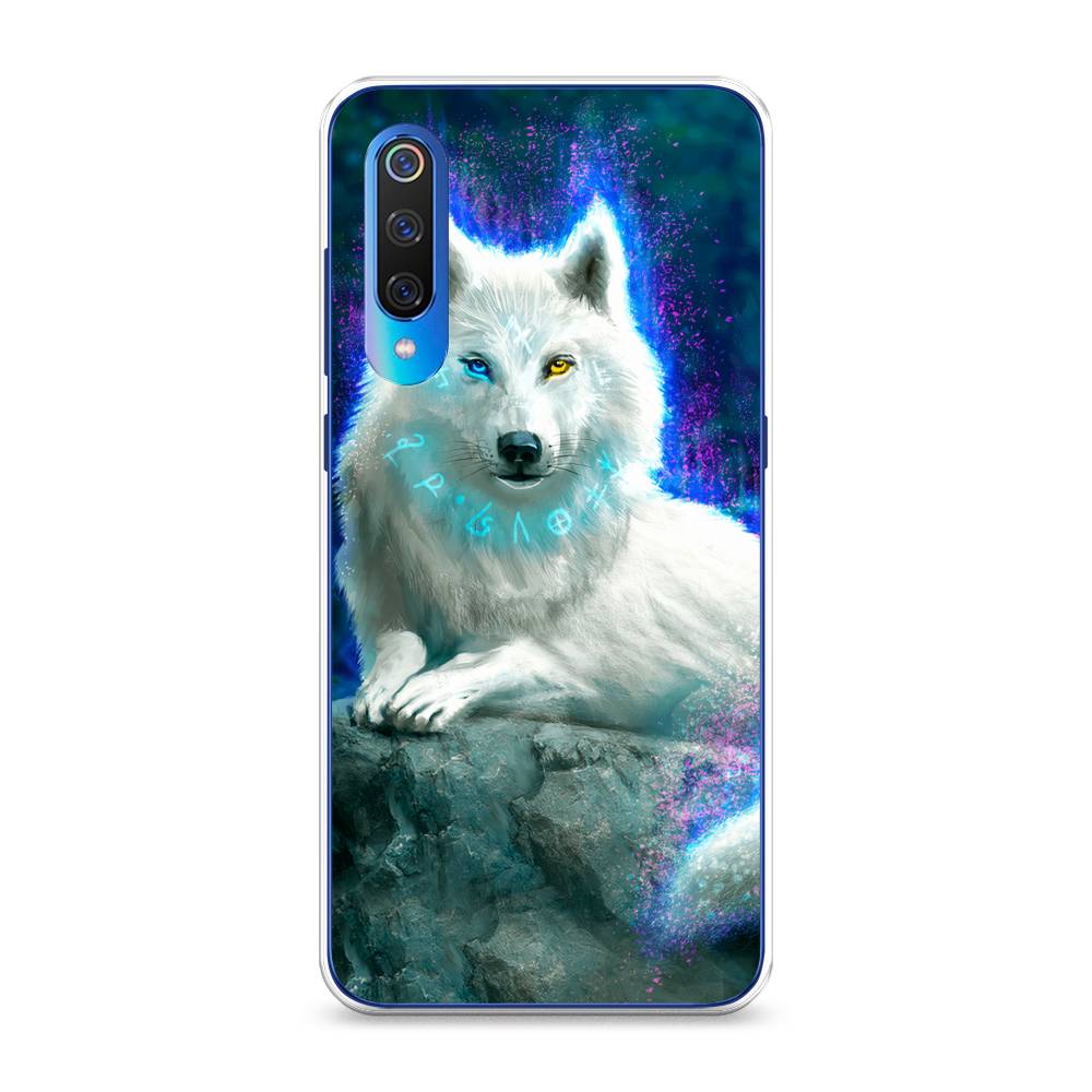 

Чехол Awog на Xiaomi Mi 9 / Сяоми Ми 9 "Белоснежный волк", Белый;зеленый;фиолетовый