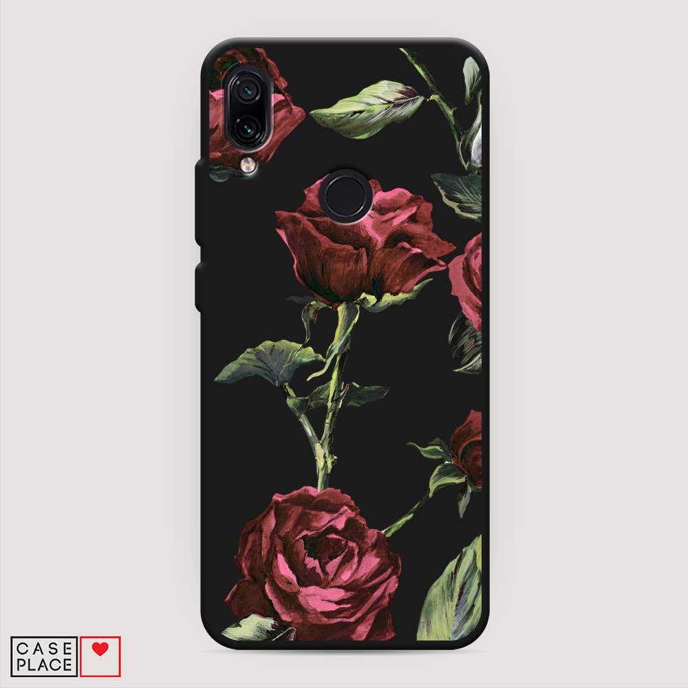 

Чехол Awog на Xiaomi Redmi 7 / Сяоми Редми 7 "Бордовые розы фон", Красный