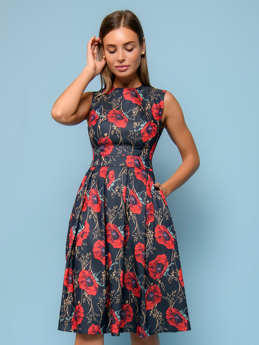 

Платье женское 1001dress 0142101-01600DB синее 44 RU, 0142101-01600DB