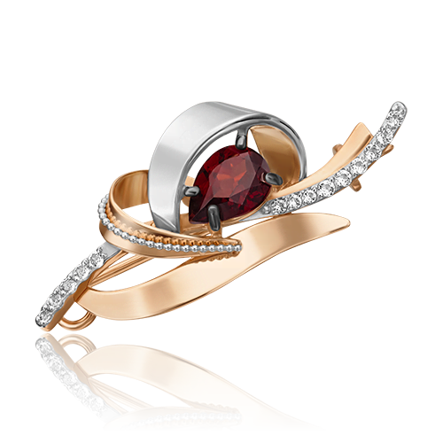 

Брошь из золота с топазом/гранатом PLATINA jewelry 04-0219-00-264-1111-57_0, 04-0219-00-264-1111-57_0