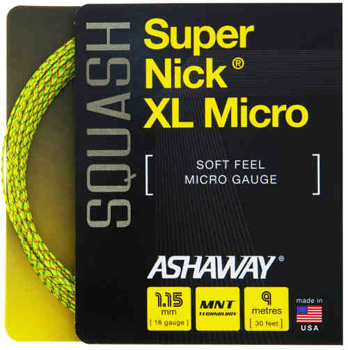 Струна для сквоша Ashaway 9m SuperNick XL Micro A10992, Yellow/Red, 1.15