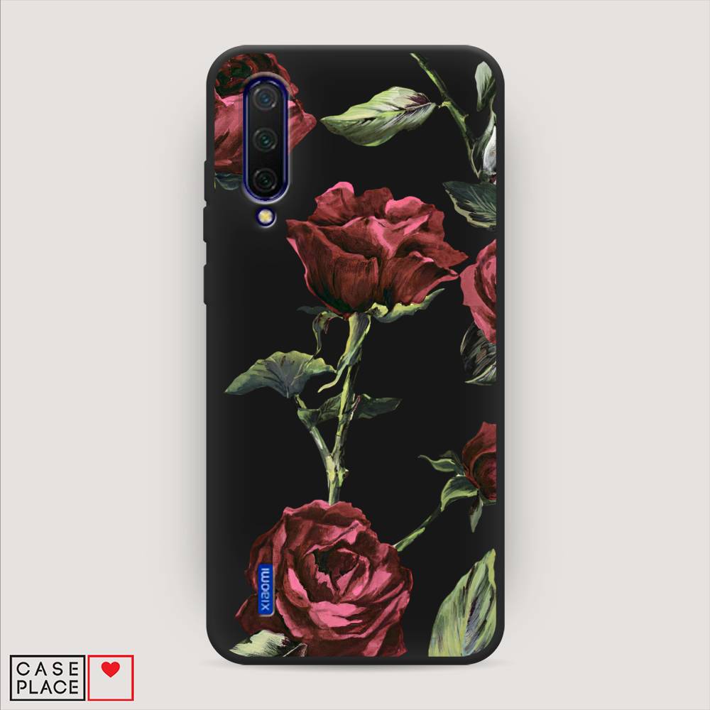 

Чехол Awog на Xiaomi Mi CC9 / Сяоми Ми СС9 "Бордовые розы фон", Красный