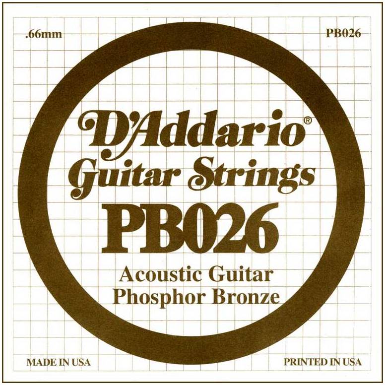 

D'Addario PB026 - Струна одиночная для акустической гитары, PB026