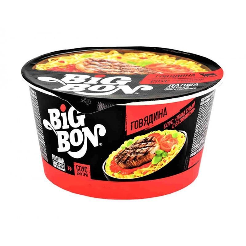 Лапша Big Bon Говядина соус Томатный с базиликом 85 г х 24 шт 187₽