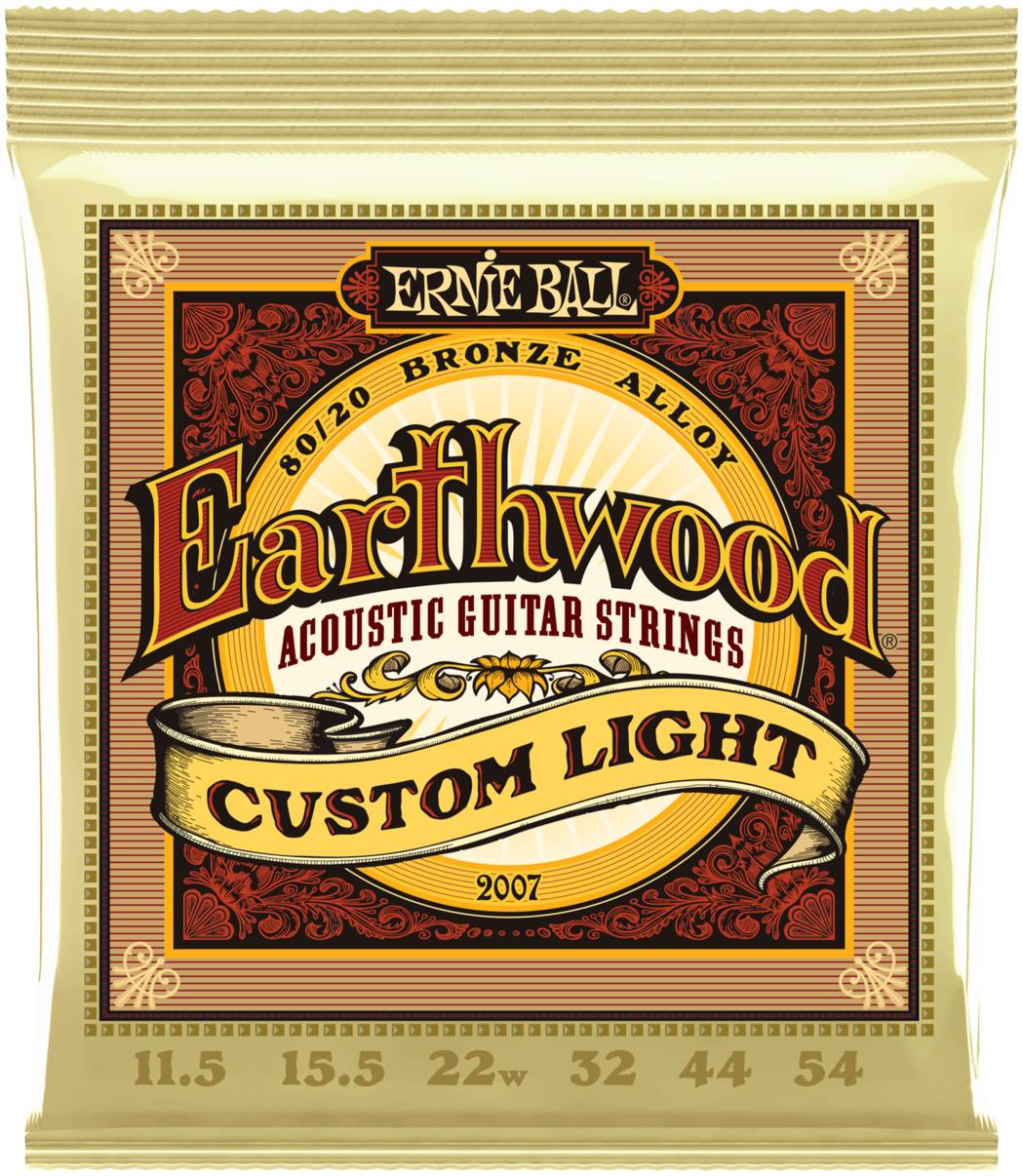 

Струны для акустической гитары Ernie Ball 2007 Earthwood 80/20 Bronze Custom Light 11.5-54, 2007 Earthwood 80/20 Bronze