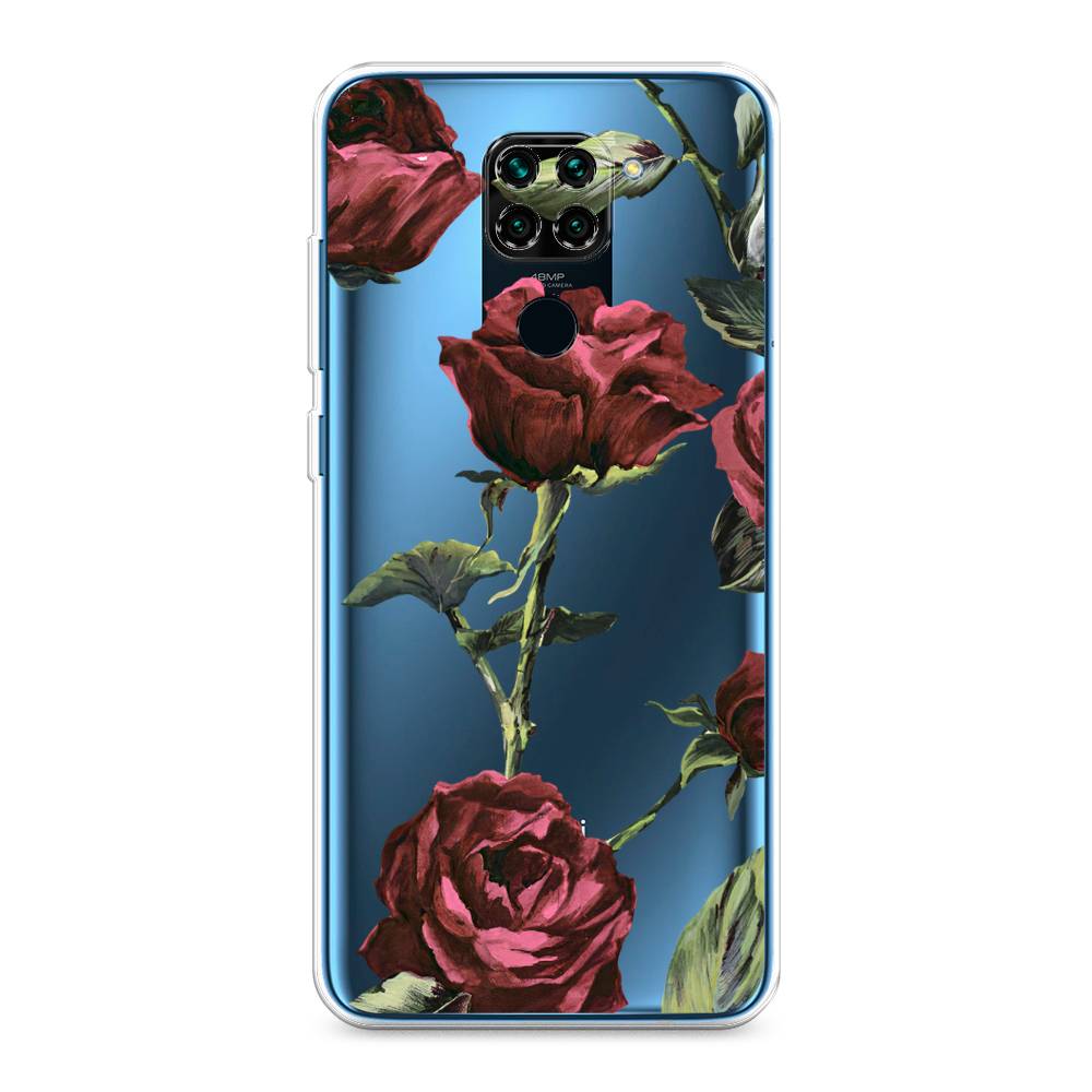 

Чехол Awog на Xiaomi Redmi 10X 4G / Сяоми Редми 10X 4G "Бордовые розы фон", Красный