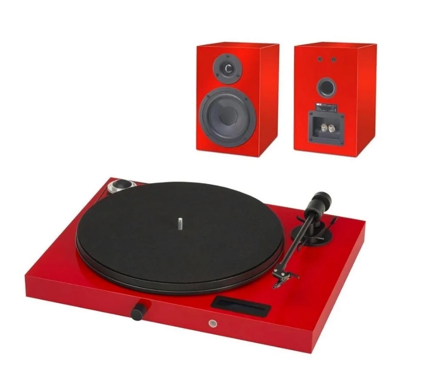 Проигрыватель виниловых пластинок PRO-JECT с акустикой SET JUKEBOX E+SPEAKER BOX 5 RED/RED