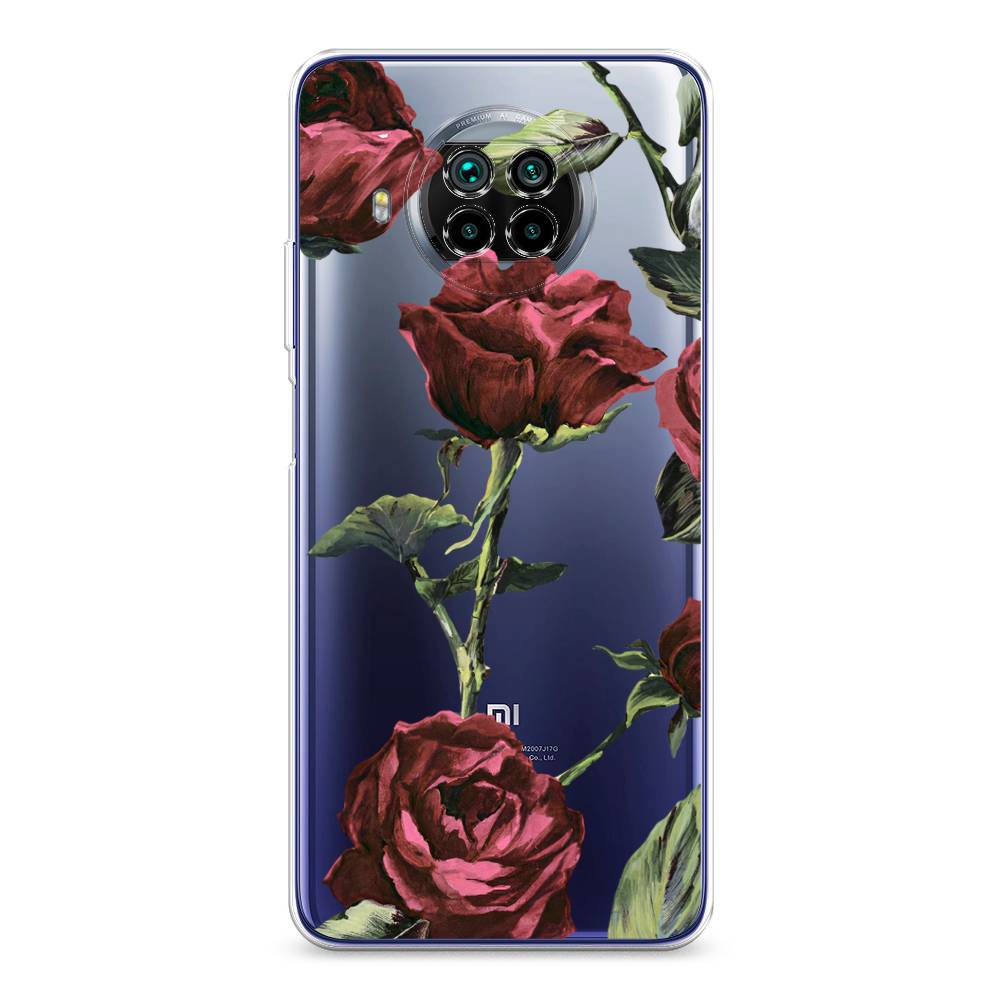 

Чехол Awog на Xiaomi Mi 10T Lite / Сяоми Ми 10Т Лайт "Бордовые розы фон", Красный