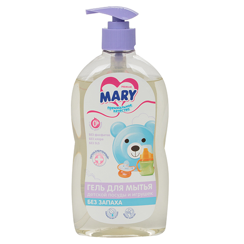 

Гель Mary для мытья посуды и игрушек без запаха, 500 мл