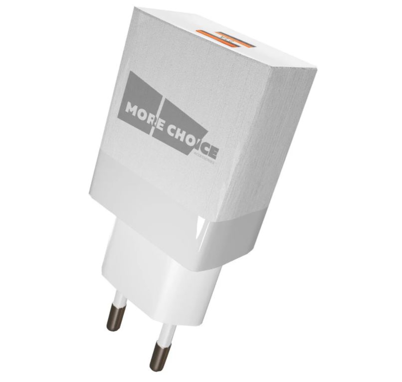 Сетевое зарядное устройство 2USB 2.1A More choice NC24 White