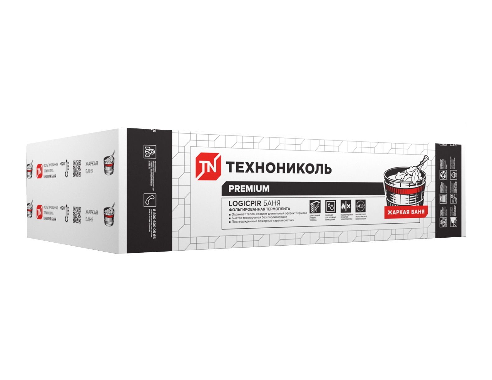 

Плита теплоизоляционная Технониколь LOGICPIR Баня Ф/Ф L-кромка 1190х590х40 мм, LOGICPIR Баня Ф/Ф