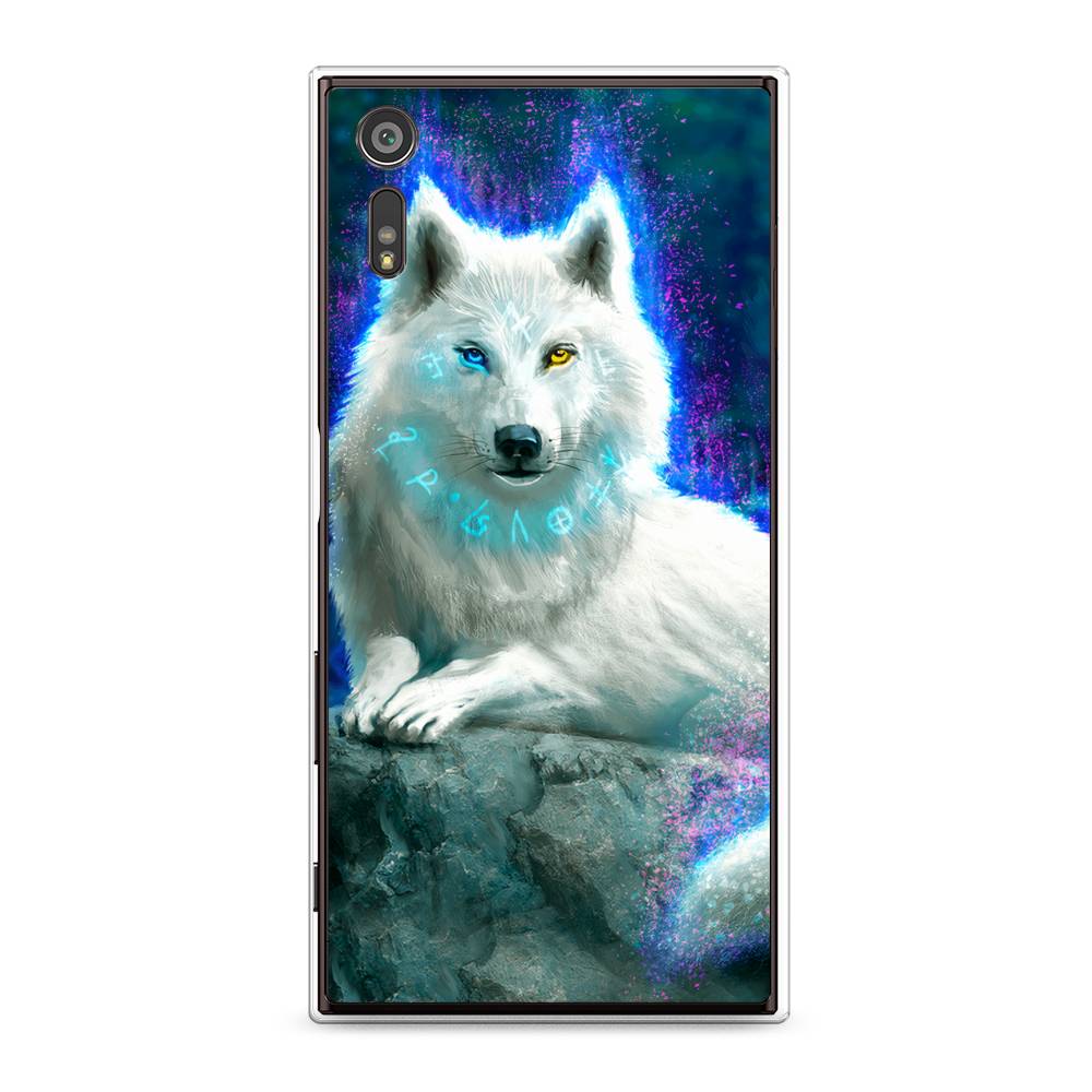 

Чехол Awog на Sony Xperia XZ / Сони Иксперия ХЗ "Белоснежный волк", Белый;зеленый;фиолетовый