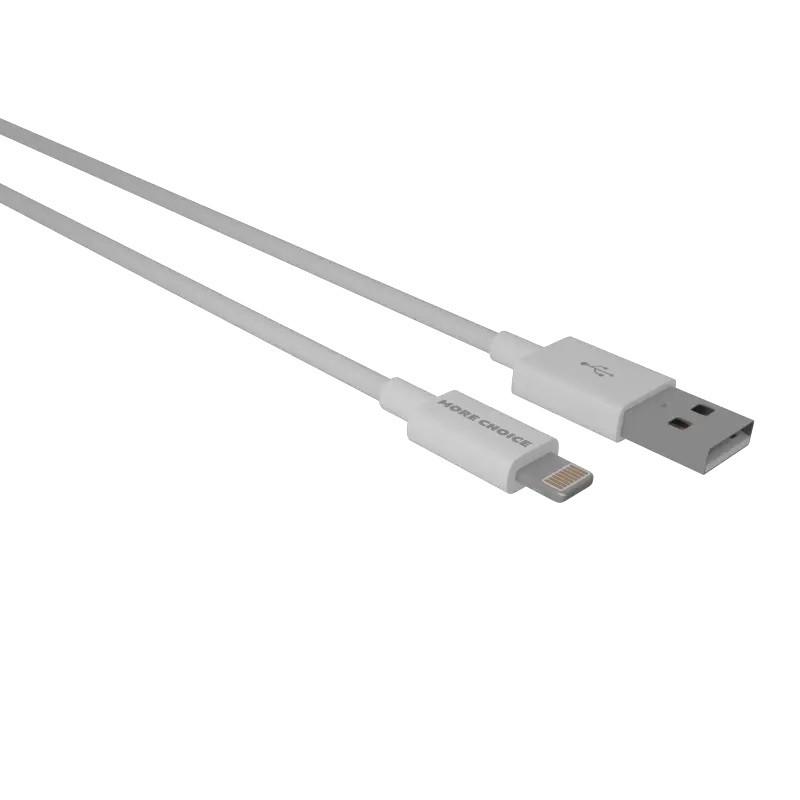 фото Дата-кабель more choice k42i smart usb 2.4a для lightning 8-pin тре 1м white