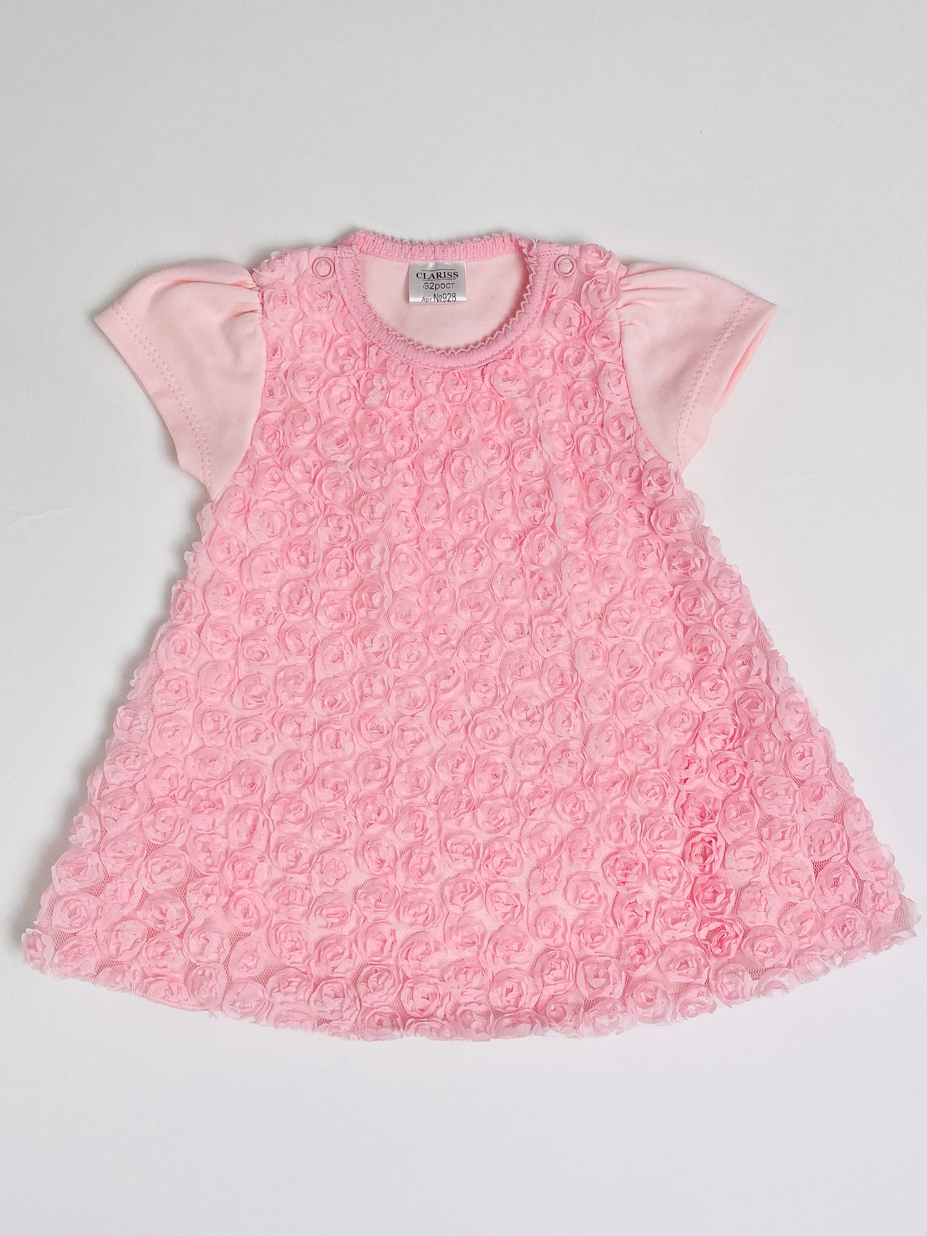 Платье детское Clariss Цветочная фантазия, розовый, 68