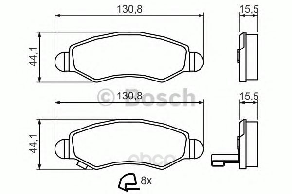 

Тормозные колодки Bosch дисковые 986494458