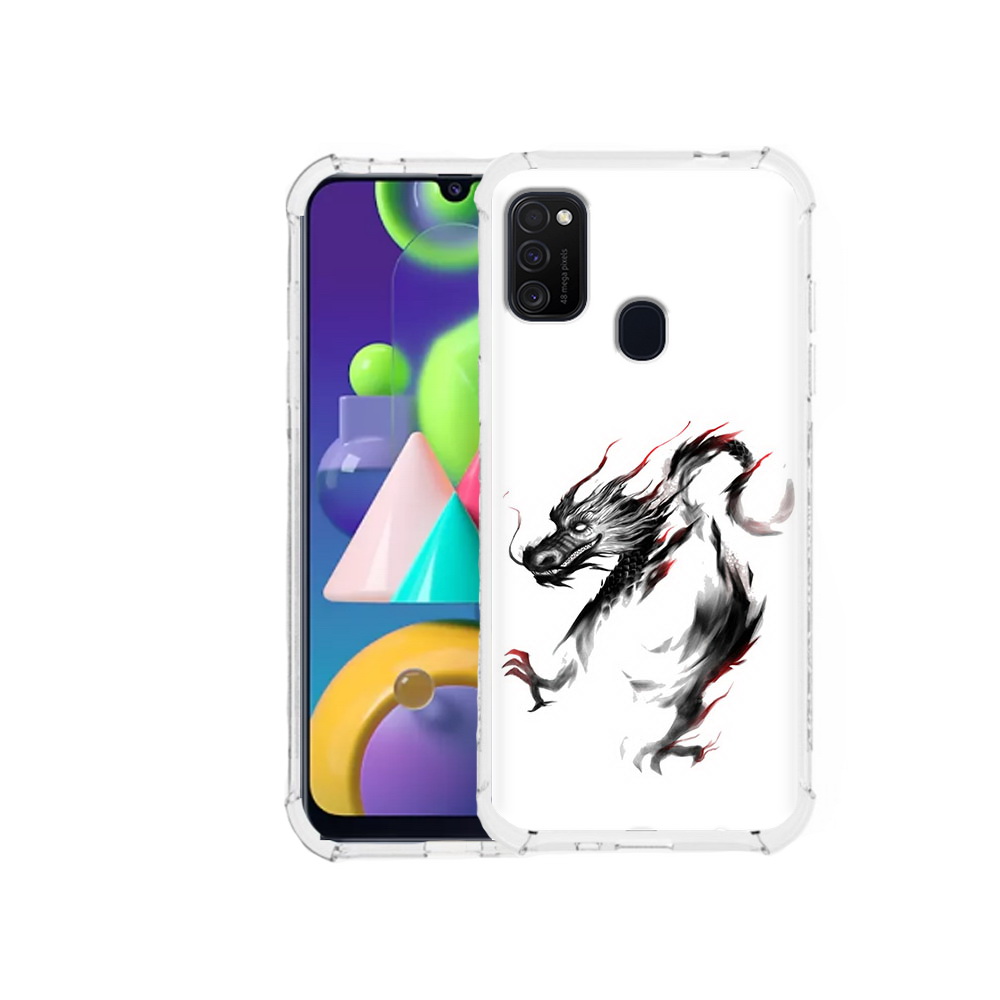 

Чехол MyPads Tocco для Samsung Galaxy M21 черный дракон (PT147110.591.690), Прозрачный, Tocco