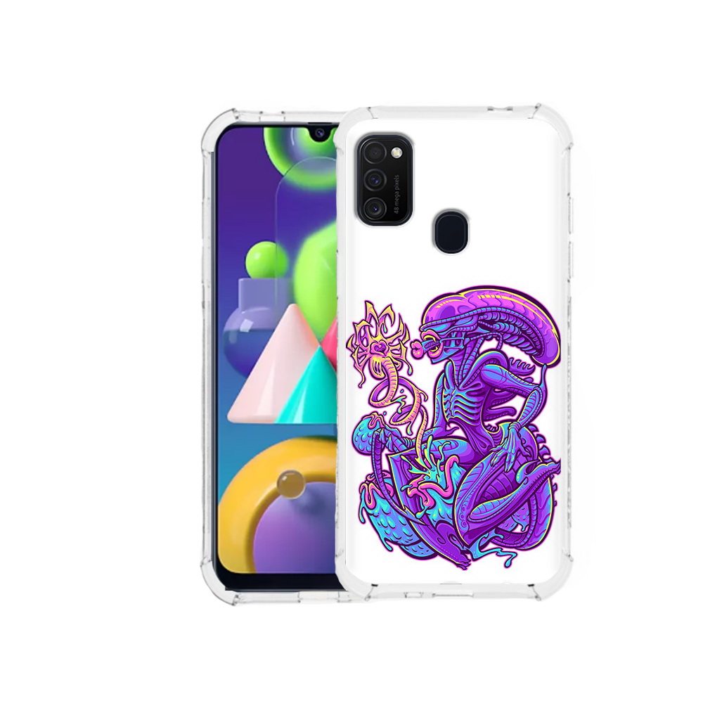 

Чехол MyPads Tocco для Samsung Galaxy M21 чужой фиолетовый цвет (PT147110.591.693), Прозрачный, Tocco