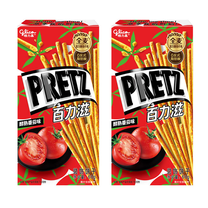 Печенье палочки Glico с насыщенным томатным вкусом, 2 шт по 60 г