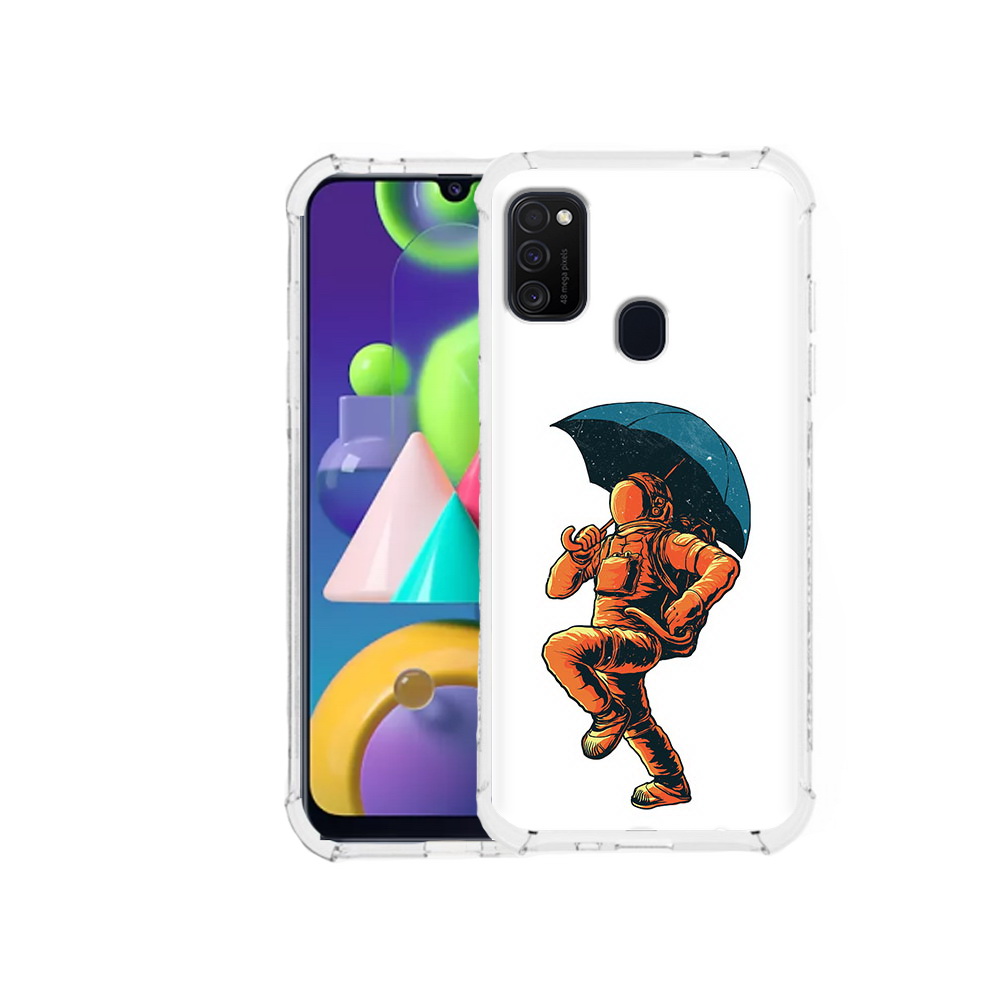 Чехол MyPads Tocco для Samsung Galaxy M21 шагающий космонавт с зонтом (PT147110.591.695)