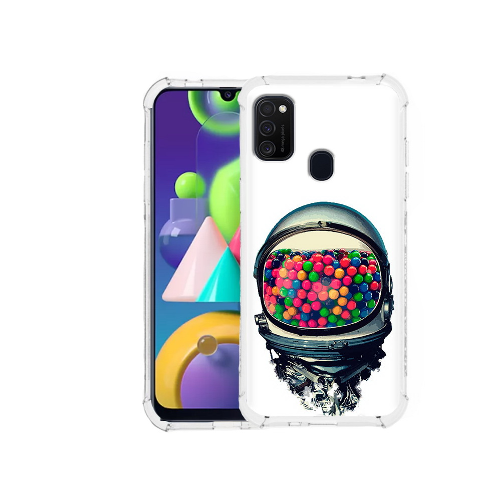 

Чехол MyPads Tocco для Samsung Galaxy M21 шлем космонавта (PT147110.591.700), Прозрачный, Tocco
