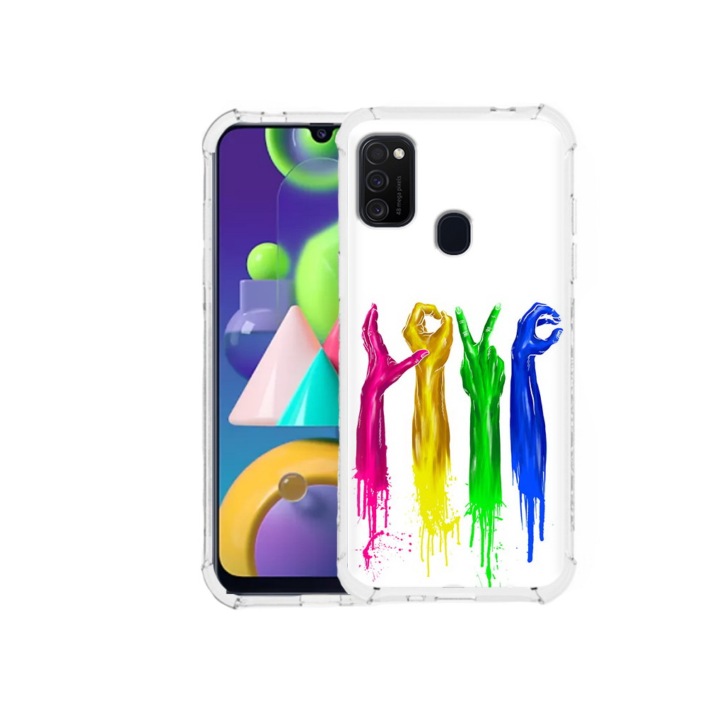 

Чехол MyPads Tocco для Samsung Galaxy M21 яркие руки love (PT147110.591.707), Прозрачный, Tocco