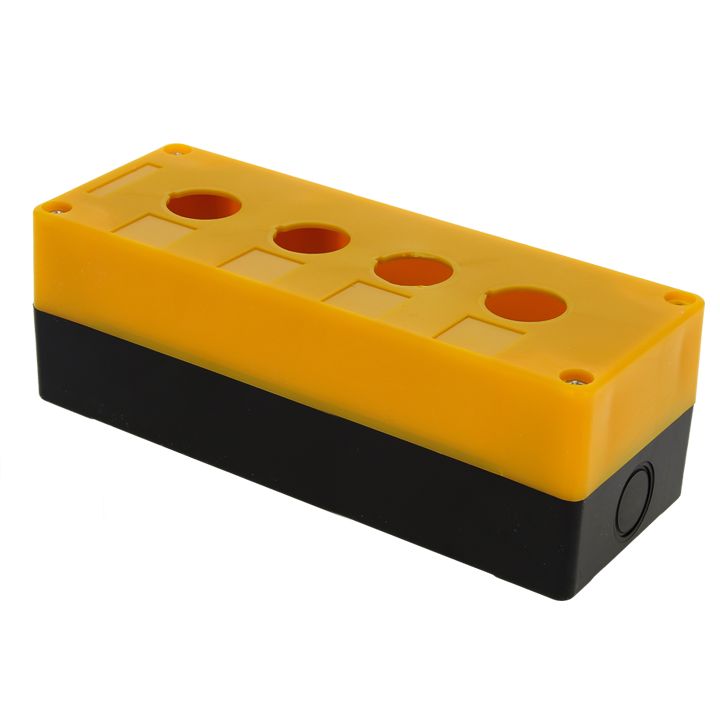 Корпус КП104 пластиковый 4 кнопки желтый EKF PROxima конус с отверстиями 32 см желтый